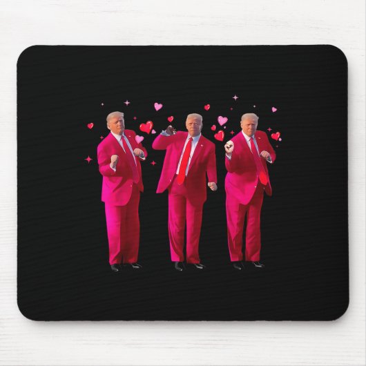Funny President Trump Dancing Donald Trump Heart V Mousepad (Vorne)