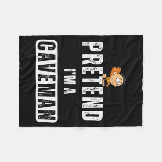 Funny Pretend I'm A Caveman Costume Halloween Easy Fleecedecke (Vorderseite (Horizontal))