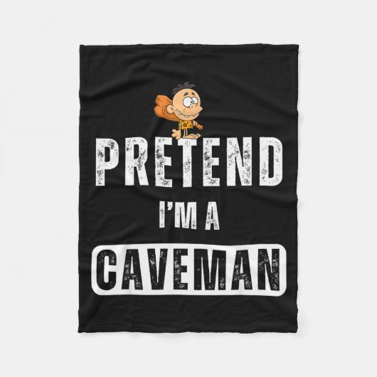 Funny Pretend I'm A Caveman Costume Halloween Easy Fleecedecke (Vorderseite)