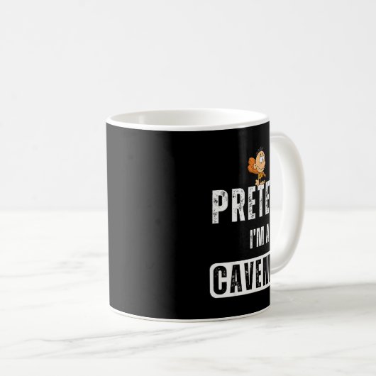Funny Pretend I'm A Caveman Costume Halloween Easy Kaffeetasse (VorderseiteRechts)