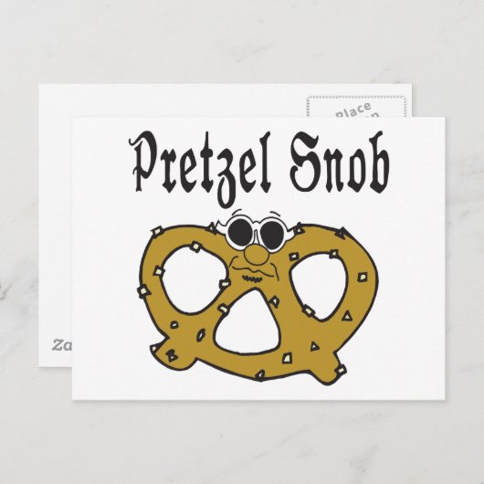 Funny Pretzel Snob Postkarte (Vorne/Hinten)