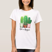 Funny Prickly Cactus "Not a Hugger" T - Shirt (Vorderseite)