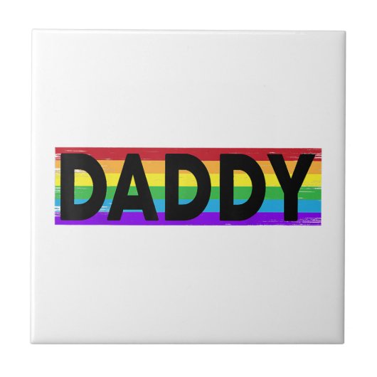 Funny Pride Daddy - Proud Gay Lesbian LGBT Geschen Fliese (Vorderseite)