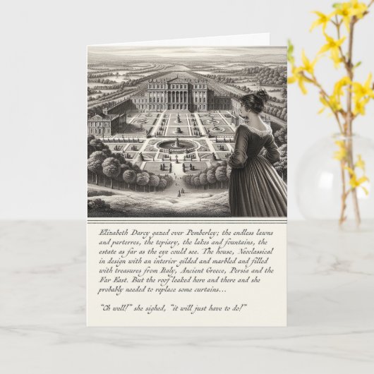 Funny Pride und Prejudice Jane Austen Card Karte (Gelbe Blume)