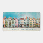 Funny Primitive Art Houses Arbeit von Zuhause Schreibtischunterlage (Vorderseite)