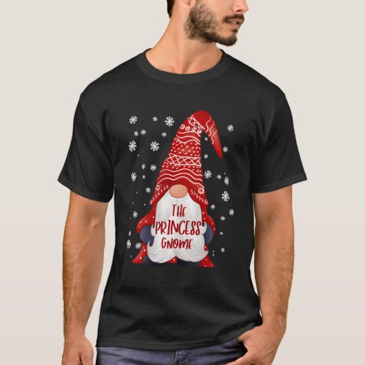 Funny Princess Gnome Familie Matching Weihnachtsgi T-Shirt (Vorderseite)