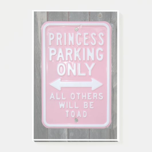 Funny Princess Parking Nur Schild Post-it Klebezettel (Vorderseite)