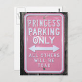 Funny Princess Parking Nur Schild Postkarte (Vorne/Hinten)