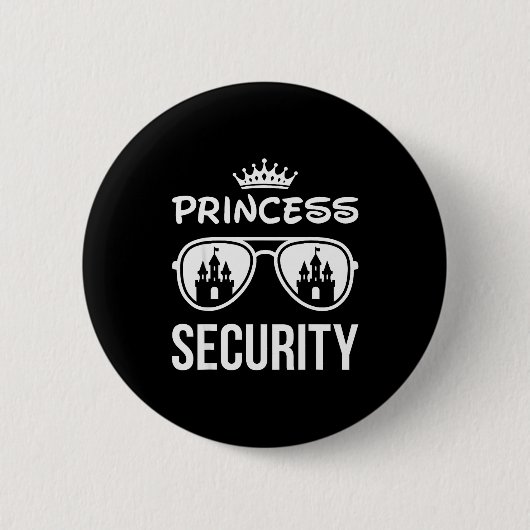 Funny Princess Security Design Castle Sungles Fami Button (Vorderseite)