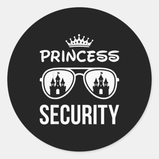 Funny Princess Security Design Castle Sungles Fami Runder Aufkleber (Vorderseite)