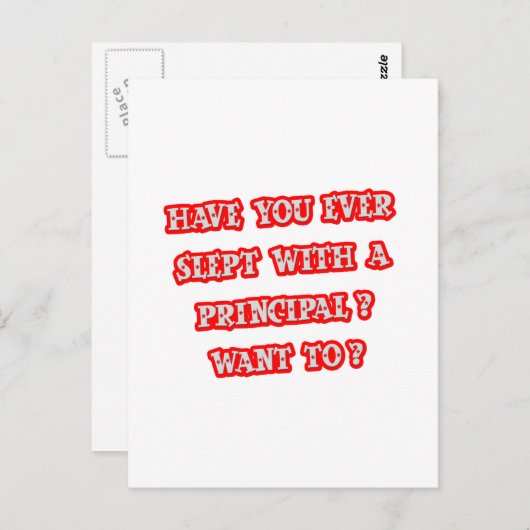 Funny Principal Pick-Up Line Postkarte (Vorne/Hinten)