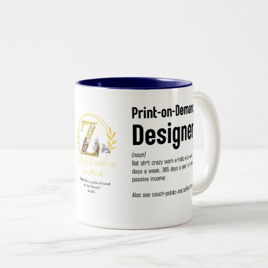 Funny Print on Demand Dictionary Definition LeahG Zweifarbige Tasse (VorderseiteRechts)