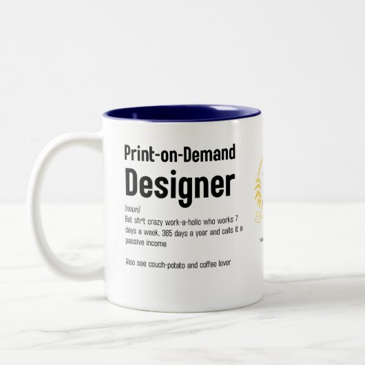Funny Print on Demand Dictionary Definition LeahG Zweifarbige Tasse (Links)