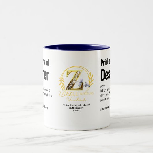 Funny Print on Demand Dictionary Definition LeahG Zweifarbige Tasse (Mittel)