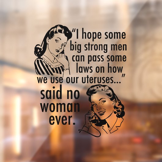 Funny Pro Choice feministischer politischer Cartoo Fensteraufkleber (Blatt 2)