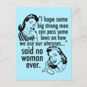 Funny Pro Choice Retro Feminist Political Cartoon Postkarte (Vorderseite)