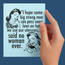 Funny Pro Choice Retro Feminist Political Cartoon Postkarte