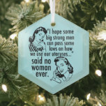 Funny Pro Choice Retro Feministinnen Weihnachten Ornament Aus Glas<br><div class="desc">Funny Pro Choice Retro Feminist Politischer Cartoon Weihnachtsschmuck in blau. Ein cooles provozierendes politisches Humor-Geschenk mit zwei Vintagen Frauen, die der Regierung sagen: bleibe aus meinem Gebärmutterhals. Gegen Trump, gegen die Regierung unglaublich witzig Befürwortung von Wahlentscheidungen über Frauenrechte im Gesundheitswesen und zu wählen, die lautet: "Ich hoffe, dass wir einige...</div>