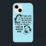 Funny Pro Choice Retro feministischer politischer  iPhone 14 Hülle<br><div class="desc">Funny Pro Choice Retro Feminist Politischer Cartoon iPhone 14 Fall in blau. Ein cooles provozierendes politisches Humor-Geschenk mit zwei Vintagen Frauen, die der Regierung sagen: bleibe aus meinem Gebärmutterhals. Gegen Trump, gegen die Regierung unglaublich witzig Befürwortung von Wahlentscheidungen über Frauenrechte im Gesundheitswesen und zu wählen, die lautet: "Ich hoffe, dass...</div>