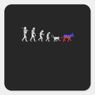 Funny Pro-Demokrat Anti-Republikanische Devolution Quadratischer Aufkleber