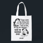 Funny Pro wählt feministischen politischen Cartoon Wiederverwendbare Einkaufstasche<br><div class="desc">Funny Pro Choice Retro Feminist Politischer Cartoon wiederverwendbare Lebensmitteltasche. Ein cooles provozierendes politisches Humor-Geschenk mit zwei Vintagen Frauen, die der Regierung sagen: bleibe aus meinem Gebärmutterhals. Gegen Trump, gegen die Regierung unglaublich witzig Befürwortung von Wahlentscheidungen über Frauenrechte im Gesundheitswesen und zu wählen, die lautet: "Ich hoffe, dass wir einige große,...</div>