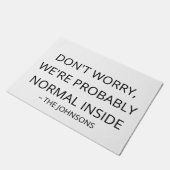 Funny 'Probably Normal' Custom Family Name Outdoor Fußmatte (Schrägansicht)