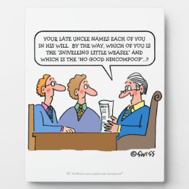 Funny Probate Lawyer Reading Will zu Heirs Cartoon Fotoplatte