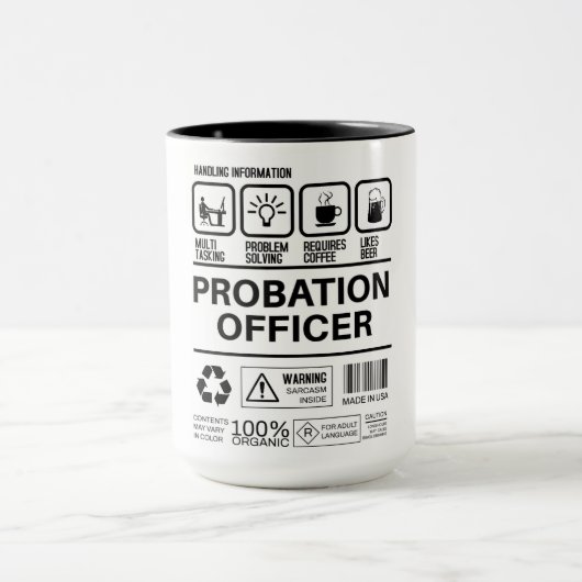 Funny Probation Officer Handling Information Tasse (Zentrum)