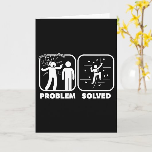 Funny Problem Solved Rock Climbing Theme  Karte (Gelbe Blume)