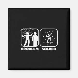 Funny Problem Solved Rock Climbing Theme  Magnet