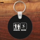 Funny Problem Solved Rock Climbing Theme Schlüsselanhänger (Vorderseite)