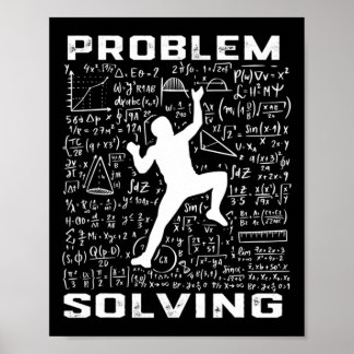 Funny Problem Solving Climber Rock Climbing Boulde Poster