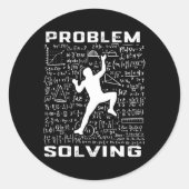 Funny Problem Solving Climber Rock Climbing Boulde Runder Aufkleber (Vorderseite)