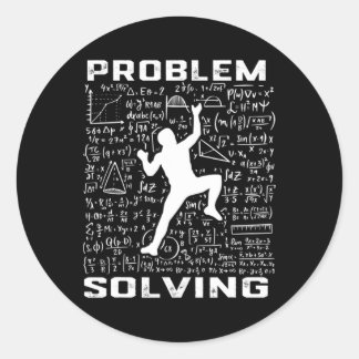 Funny Problem Solving Climber Rock Climbing Boulde Runder Aufkleber