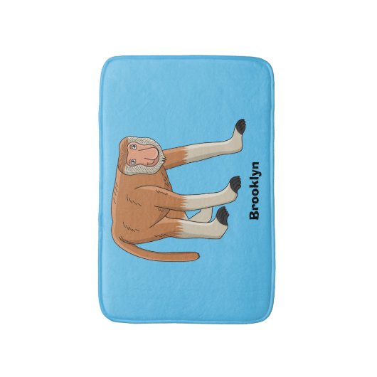 Funny proboscis Affe Cartoon Illustration Badematte (Vorderseite Vertikal)