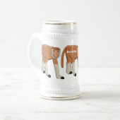 Funny proboscis Affe Cartoon Illustration Bierglas (Vorderseite Links)