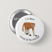 Funny proboscis Affe Cartoon Illustration Button (Vorne & Hinten)
