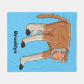 Funny proboscis Affe Cartoon Illustration Fleecedecke (Vorderseite (Horizontal))