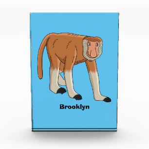 Funny proboscis Affe Cartoon Illustration Fotoblock