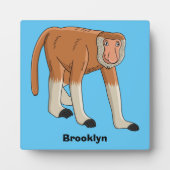 Funny proboscis Affe Cartoon Illustration Fotoplatte (Vorderseite)