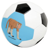 Funny proboscis Affe Cartoon Illustration Fußball (Dreiviertel)