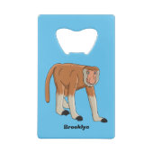 Funny proboscis Affe Cartoon Illustration Geldbeutel Flaschenöffner (Rückseite)