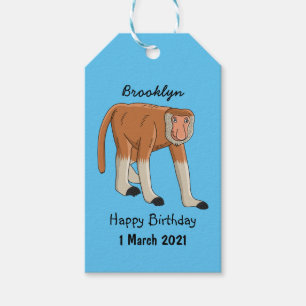 Funny proboscis Affe Cartoon Illustration Geschenkanhänger
