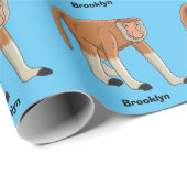 Funny proboscis Affe Cartoon Illustration Geschenkpapier (Rolleneckpunkt)