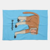 Funny proboscis Affe Cartoon Illustration Geschirrtuch (Horizontal)