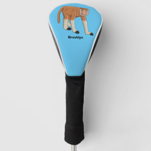 Funny proboscis Affe Cartoon Illustration Golf Headcover