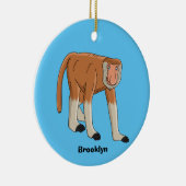 Funny proboscis Affe Cartoon Illustration Keramik Ornament (Rechts)