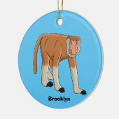Funny proboscis Affe Cartoon Illustration Keramik Ornament (Links)