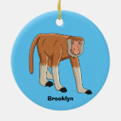 Funny proboscis Affe Cartoon Illustration Keramik Ornament (Hinten)