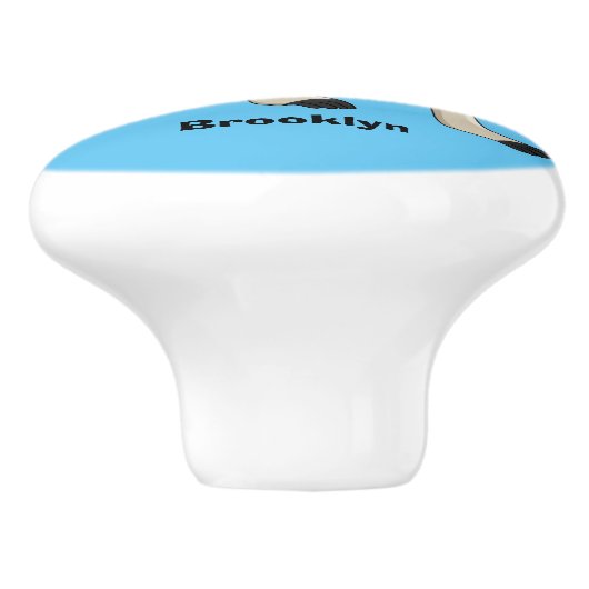 Funny proboscis Affe Cartoon Illustration Keramikknauf (Seitenansicht)